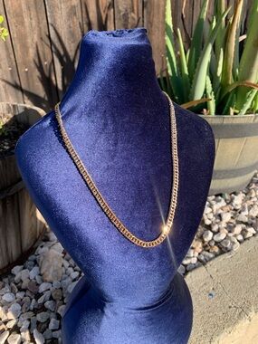 Gold Tone Curb Chain Necklace